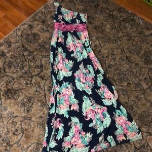 Lilly Pulitzer one shoulder maxi dress